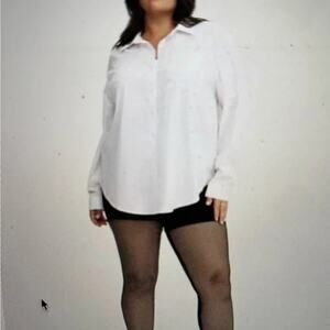 Torrid 2X White Button Down Blouse NWT Plus Size Classic Top